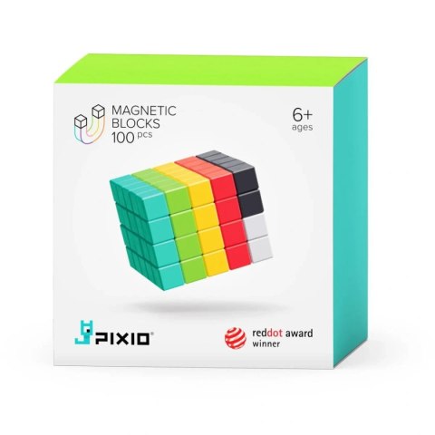 Klocki magnetyczne Pixio 100 elementów Design Series - 6 kolorów 6+