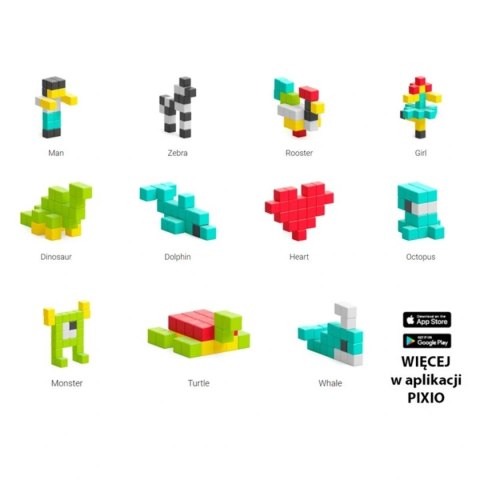 Klocki magnetyczne Pixio 100 elementów Design Series - 6 kolorów 6+