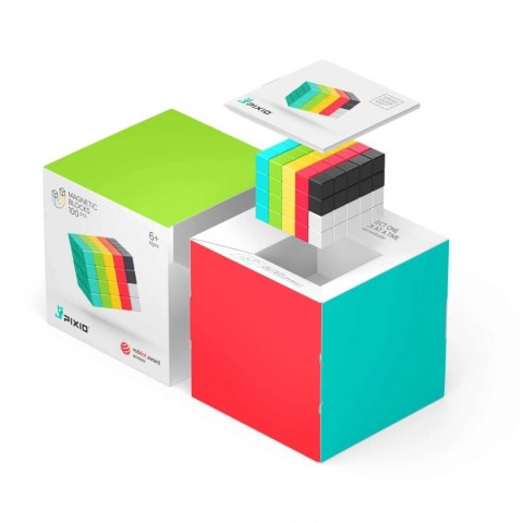 Klocki magnetyczne Pixio 100 elementów Design Series - 6 kolorów 6+