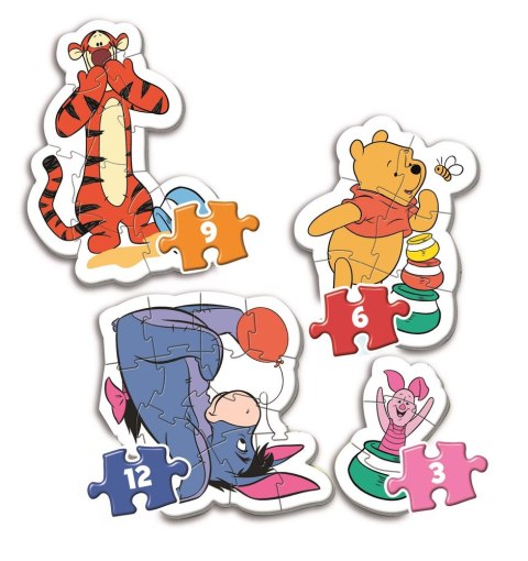 Moje Pierwsze Puzzle 3-6-9-12 DISNEY KUBUŚ PUCHATEK Clementoni 20820