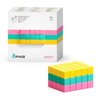 Pixio Sweet 60 klocki magnetyczne żółte różowe turkusowe 6+