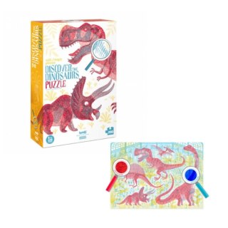 Puzzle edukacyjne Odkryj Dinozaury 200 el. z lupami - Londji 8+