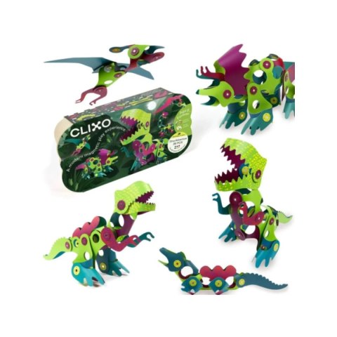 Clixo Dino Adventure Pack 36 el. - elastyczne dinozaury 4+