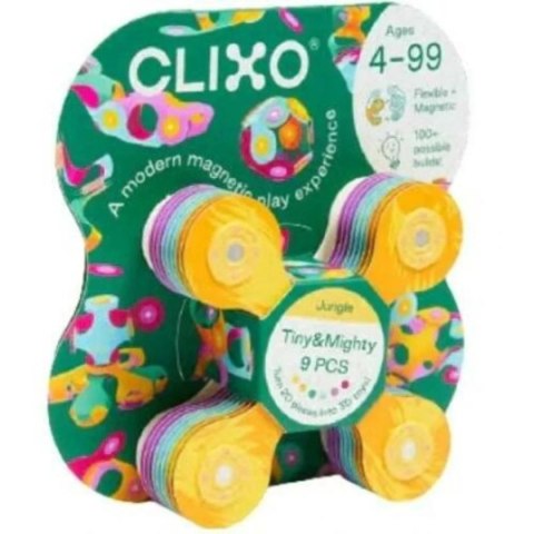 Giętkie klocki magnetyczne Clixo Jungle dżungla 9 el. - od 4 lat