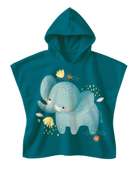 Okrycie kąpielowe z kapturem 100% cotton Słonik