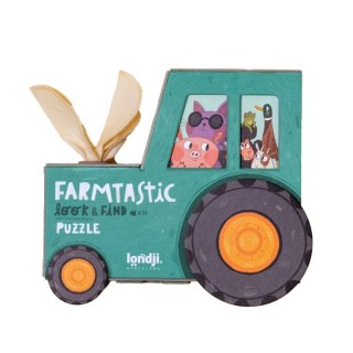 Puzzle Farmtastic traktorek 36 elem. gra szukaj-znajdź - Londji 3+