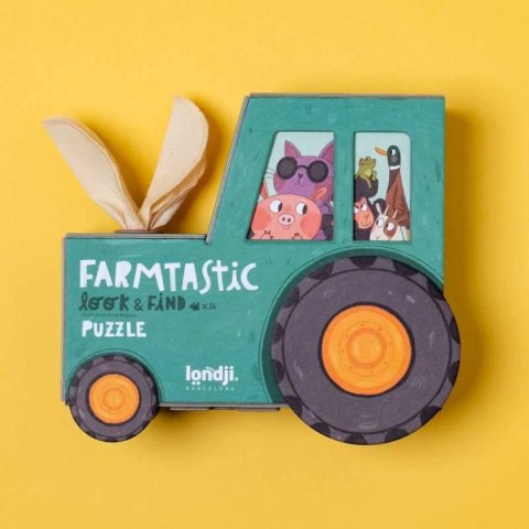 Puzzle Farmtastic traktorek 36 elem. gra szukaj-znajdź - Londji 3+