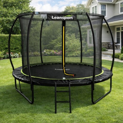 Trampolina Ogrodowa LEAN Z Siatką Wewnętrzną Czarno-Zielona 305CM 10FT