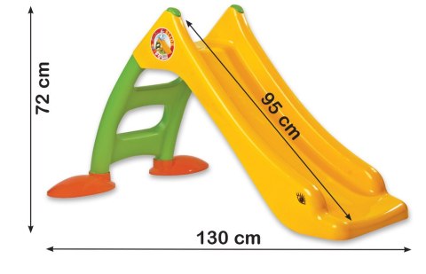 Zjeżdżalnia Ogrodowa Dla Dzieci 3-Stopniowa Drabinka Zielono-Żółta 75cm 424