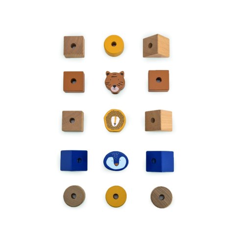 Drewniana układanka ze zwierzętami - klocki Trixie Baby