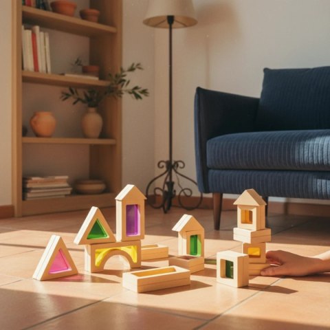 Klocki drewniane przezroczyste 25 elementów - Kabi 3+