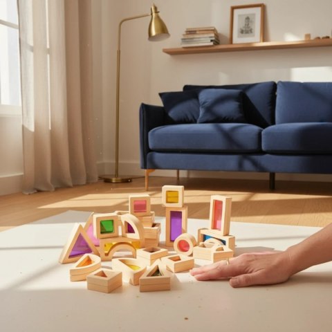 Klocki drewniane przezroczyste 25 elementów - Kabi 3+