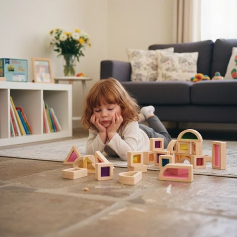 Klocki drewniane przezroczyste 25 elementów - Kabi 3+