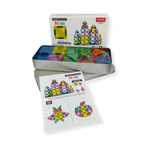 Klocki magnetyczne Mini 30 el. w puszce - Magnetic Mini Tiles 3+