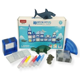 Klocki magnetyczne Ocean przezroczyste 40 el. - X-Bida 3+