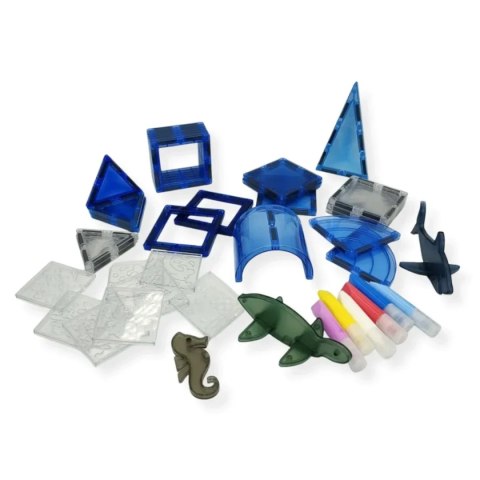 Klocki magnetyczne Ocean przezroczyste 40 el. - X-Bida 3+