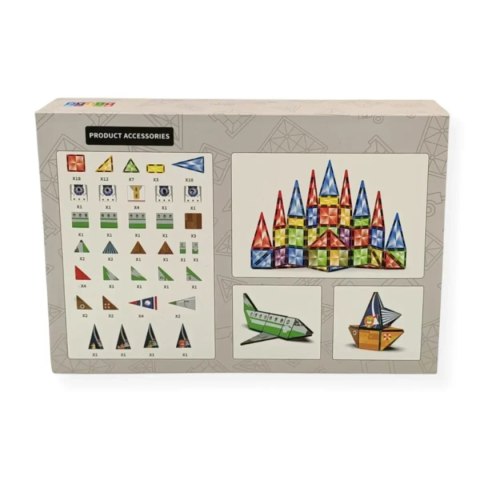 Klocki magnetyczne kalejdoskop 95 el. przezroczyste - X-Bida 3+