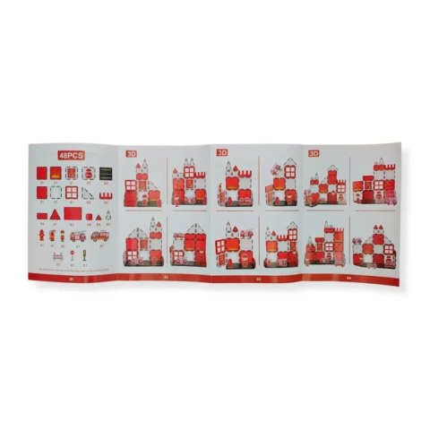 Klocki magnetyczne straż pożarna 48 el. - Magnetic Tiles 3+