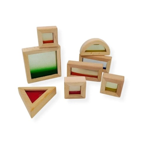 Klocki sensoryczne drewniane z piaskiem SensArt Sand - Kabi 2+ 8 el.