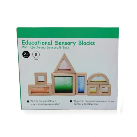 Klocki sensoryczne drewniane z piaskiem SensArt Sand - Kabi 2+ 8 el.