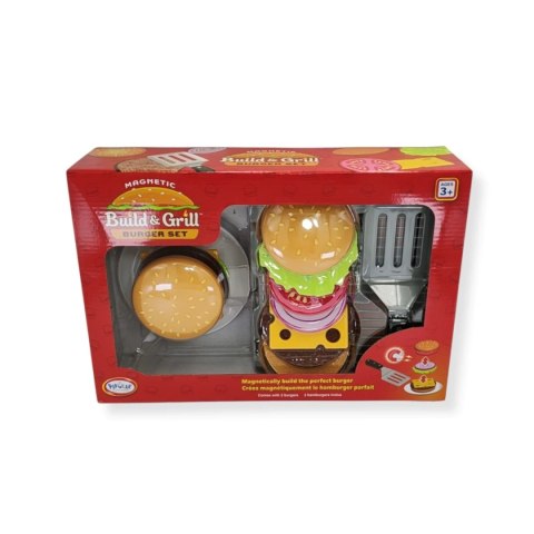 Magnetyczny zestaw burger z grillem 18 el. - Popular Playthings 3+