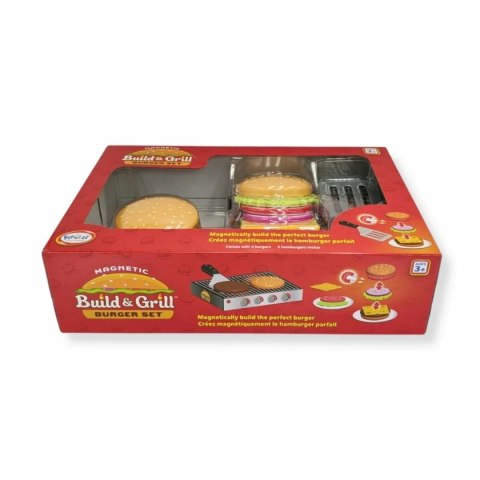 Magnetyczny zestaw burger z grillem 18 el. - Popular Playthings 3+