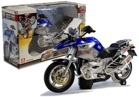Motocykl Motor Na Baterie Światła Dźwięki Niebieski 1:8