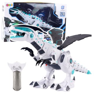 Robot Dinozaur Ze Skrzydłami Zdalnie Sterowany RC Światła Dźwięki Biały