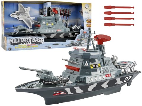 Zestaw Wojskowy Statek Militarny Bojowy Wojsko Działa Światła Dźwięki