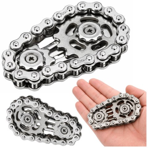 Fidget Spinner Łańcuch Zębatki Antystresowy Stal Nierdzewna Srebrny