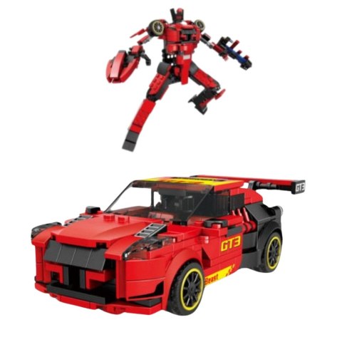 Klocki Konstrukcyjne Robot Auto 2w1 GT3 Czerwony 335 el.