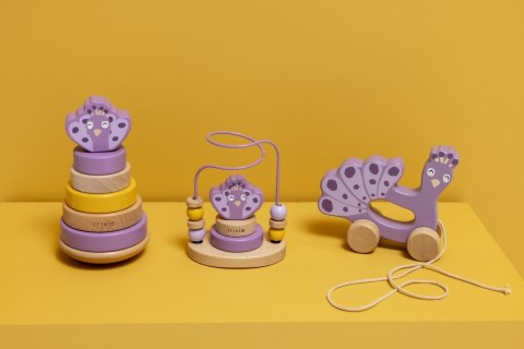 Drewniana zabawka do ciągnięcia - Paw Trixie Baby