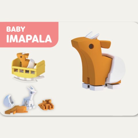 Figurki magnetyczne 3D Half Toys - Rodzina safari Impala i Gnu