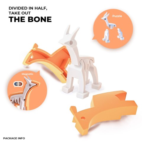 Figurki magnetyczne 3D Half Toys - Rodzina safari Impala i Gnu