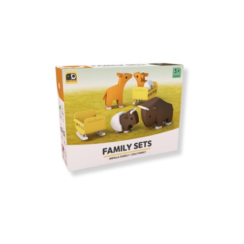 Figurki magnetyczne 3D Half Toys - Rodzina safari Impala i Gnu