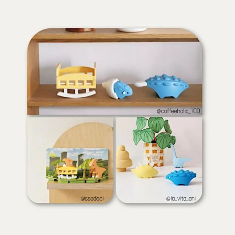 Figurki magnetyczne dinozaury 3D Ankylo i Para - Half Toys 3+