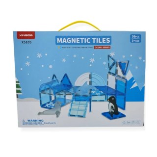 Klocki magnetyczne Ocean 36 el. z figurkami - Magnetic Tiles 3+