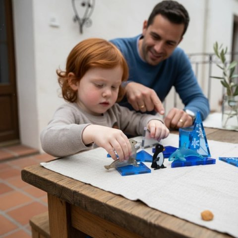 Klocki magnetyczne Ocean 36 el. z figurkami - Magnetic Tiles 3+