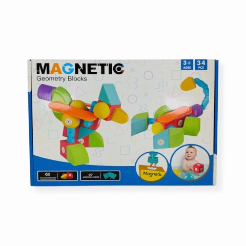 Klocki magnetyczne piankowe EVA 34 el. - MagTic 3+