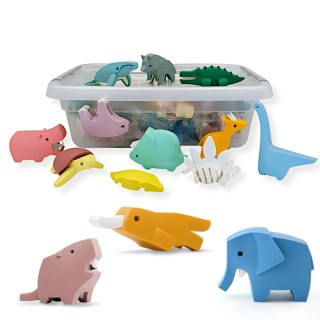 Magnetyczne zwierzaki puzzle 3D Half Toys - 24 szt. 3+