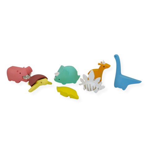 Magnetyczne zwierzaki puzzle 3D Half Toys - 24 szt. 3+
