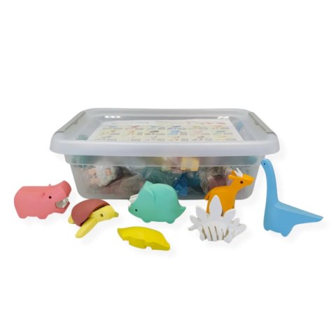 Magnetyczne zwierzaki puzzle 3D Half Toys - 24 szt. 3+