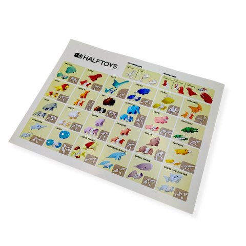 Magnetyczne zwierzaki puzzle 3D Half Toys - 24 szt. 3+