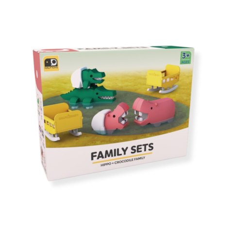 Zabawki magnetyczne 3D dla dzieci safari hipopotam i krokodyl - Half Toys 3+