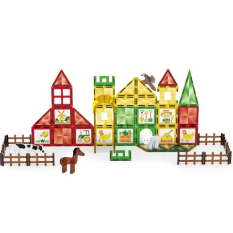 Klocki magnetyczne Magnetic Tiles Farma 46 el. - 3+