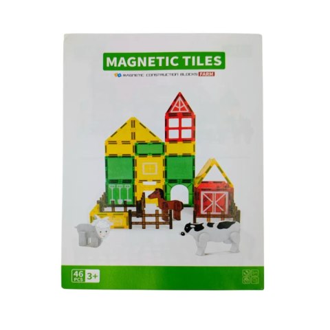 Klocki magnetyczne Magnetic Tiles Farma 46 el. - 3+