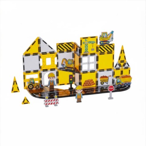Klocki magnetyczne plac budowy 47 elementów - 3+