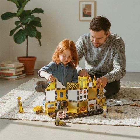 Klocki magnetyczne plac budowy 47 elementów - 3+