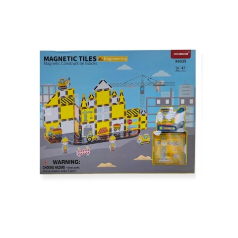 Klocki magnetyczne plac budowy 47 elementów - 3+
