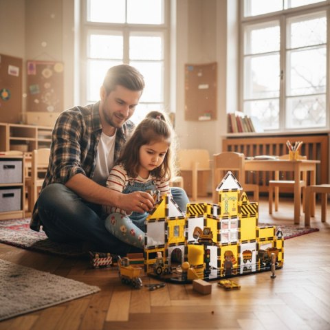 Klocki magnetyczne plac budowy 47 elementów - 3+
